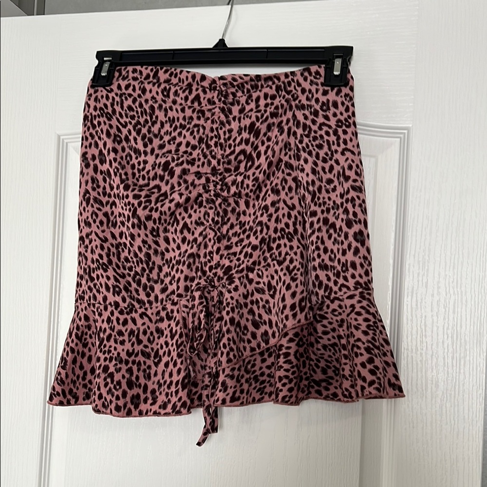 Pink Leopard Print Skirt